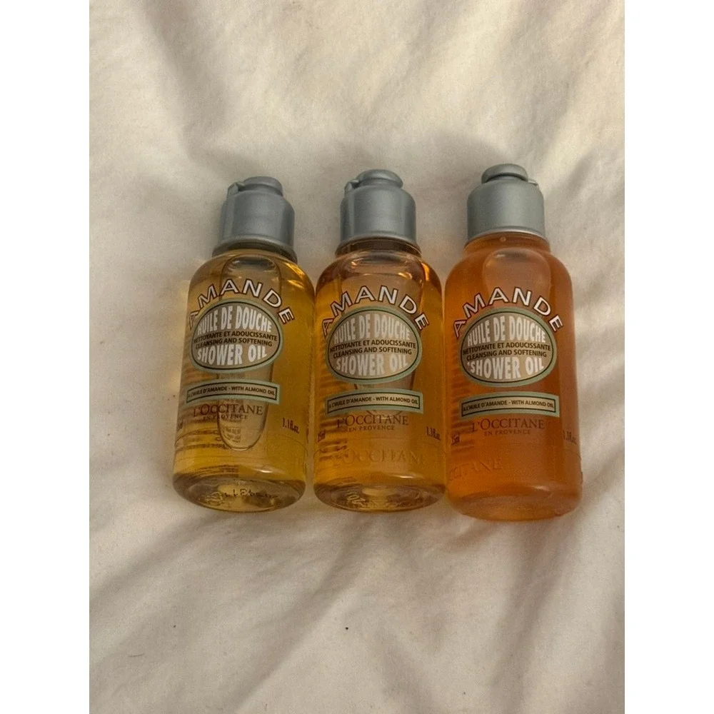 L'Occitane Almond Shower Oil Travel Size 35 mL Lot of 3 Amande Bath Body